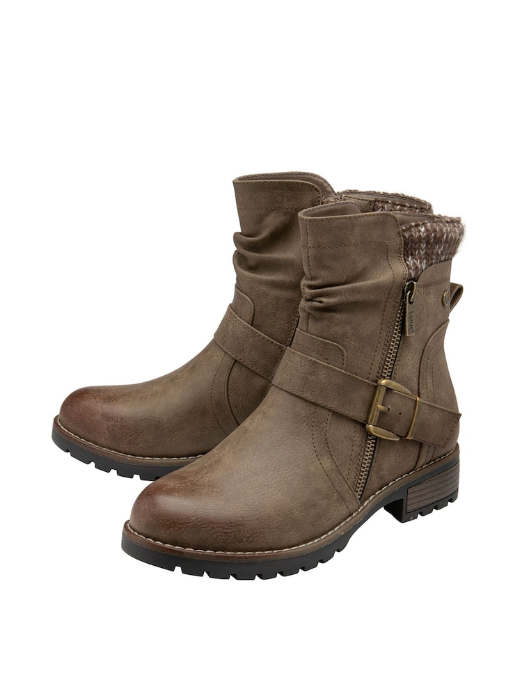 Lotus Natural Zip-Up Mid-Calf Boots - Image 2 of 4