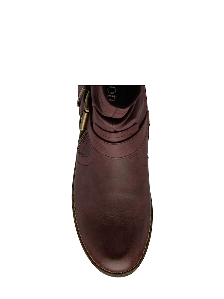 Lotus Red Zip-Up Mid-Calf Boots - Image 4 of 4