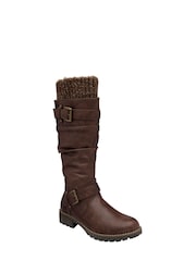 Lotus Brown Knee High Boots - Image 1 of 4