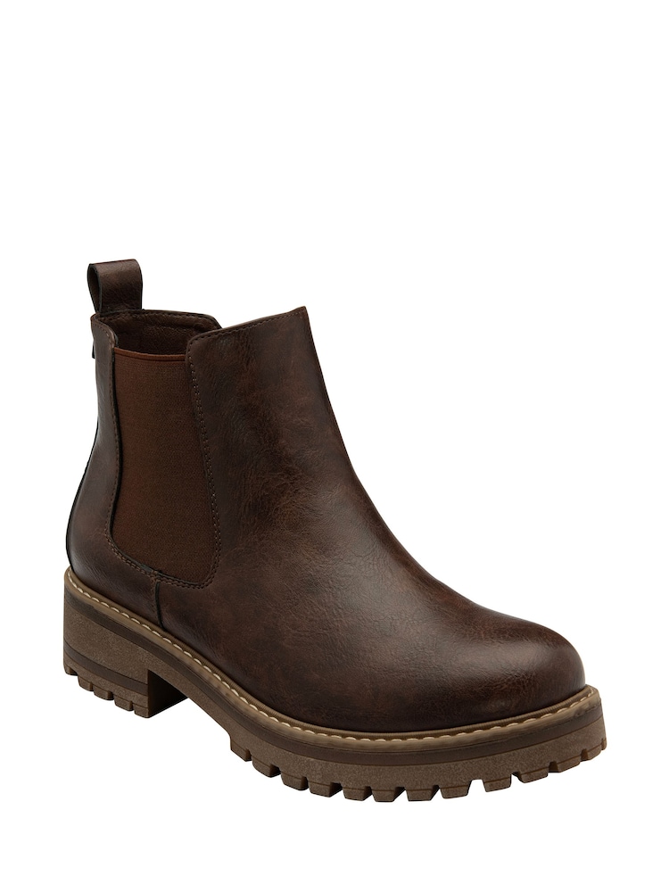 Lotus Brown Zip-Up Chelsea Ankle Boots - Image 1 of 4
