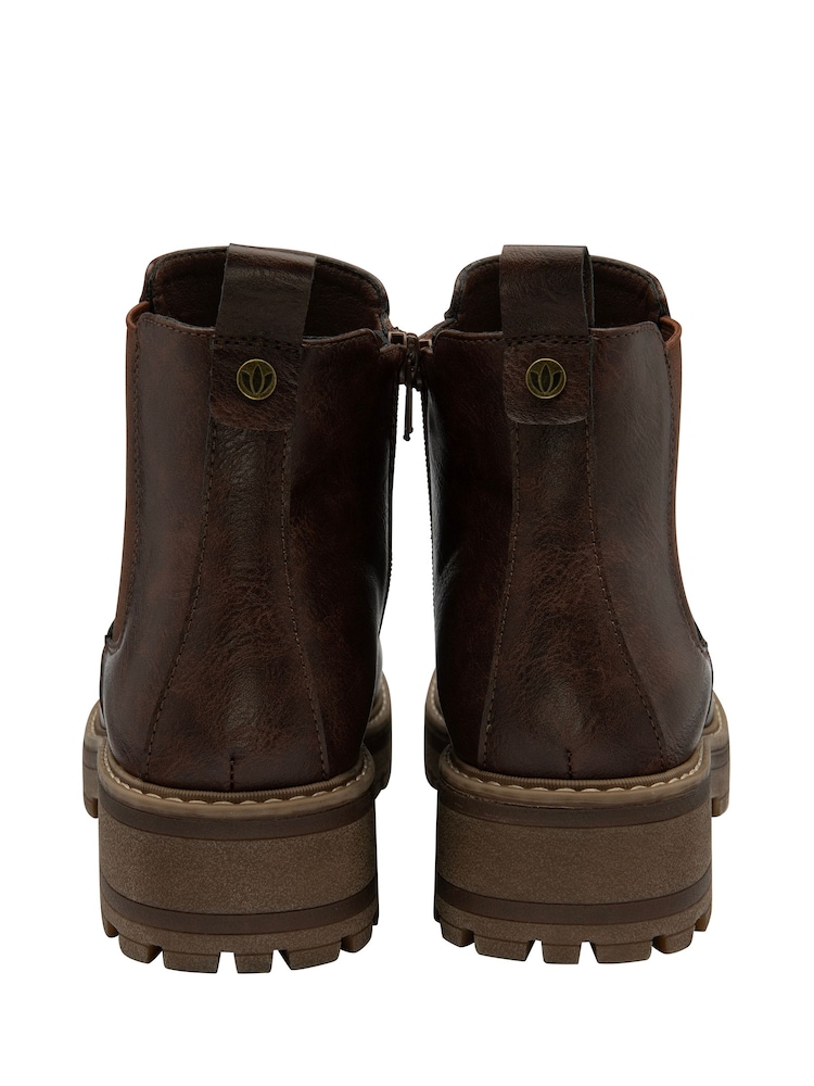 Lotus Brown Zip-Up Chelsea Ankle Boots - Image 3 of 4