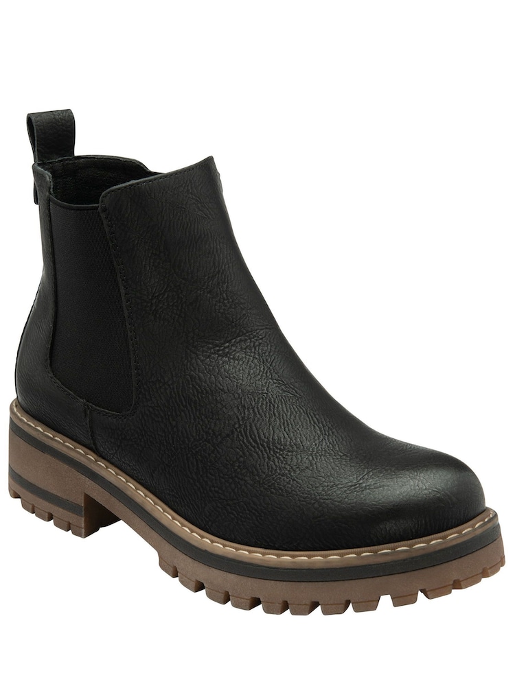 Lotus Black Zip-Up Chelsea Ankle Boots - Image 1 of 4