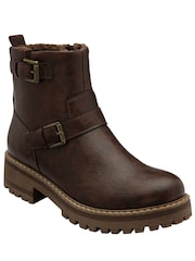 Lotus Brown Zip-Up Ankle Boots - Image 1 of 4