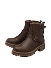 Lotus Brown Zip-Up Ankle Boots - Image 2 of 4