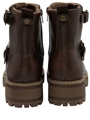 Lotus Brown Zip-Up Ankle Boots - Image 3 of 4