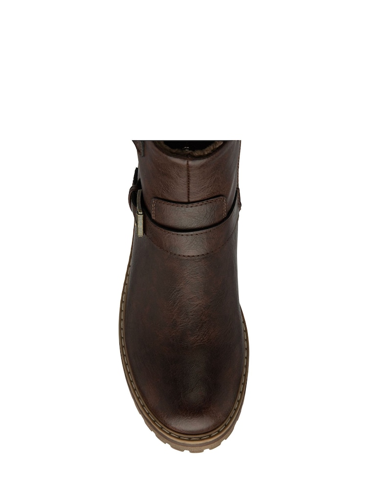 Lotus Brown Zip-Up Ankle Boots - Image 4 of 4