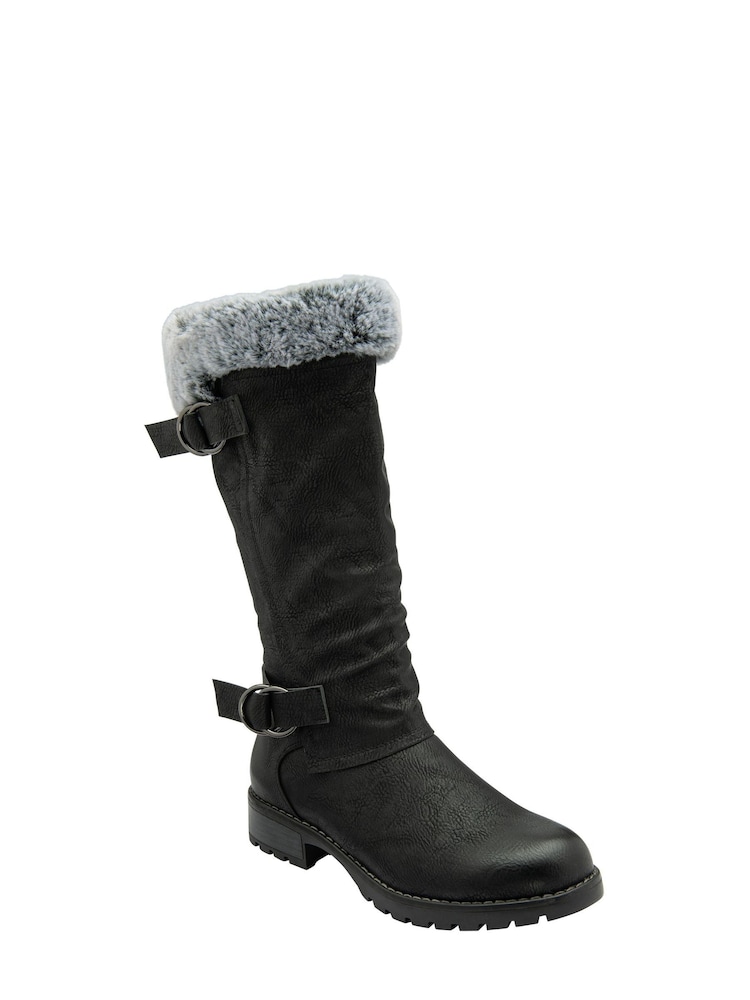 Lotus Black Knee High Boots - Image 1 of 4 Lotus Black Knee High Boots - Image 1 of 4