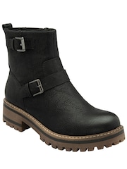 Lotus Black Zip-Up Ankle Boots - Image 1 of 4