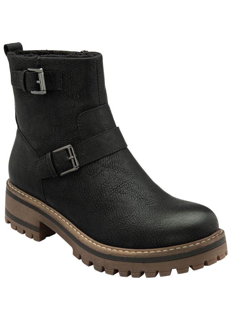 Lotus Black Zip-Up Ankle Boots - Image 1 of 4