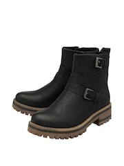 Lotus Black Zip-Up Ankle Boots - Image 2 of 4