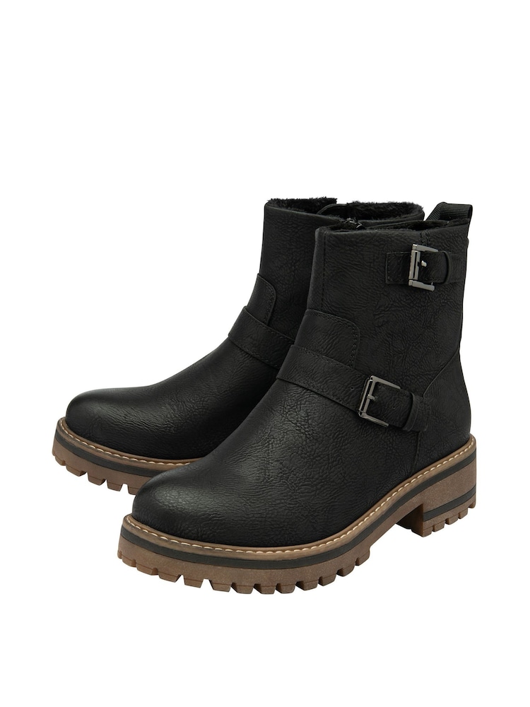 Lotus Black Zip-Up Ankle Boots - Image 2 of 4