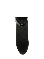 Lotus Dark Black Heeled Ankle Boots - Image 1 of 2