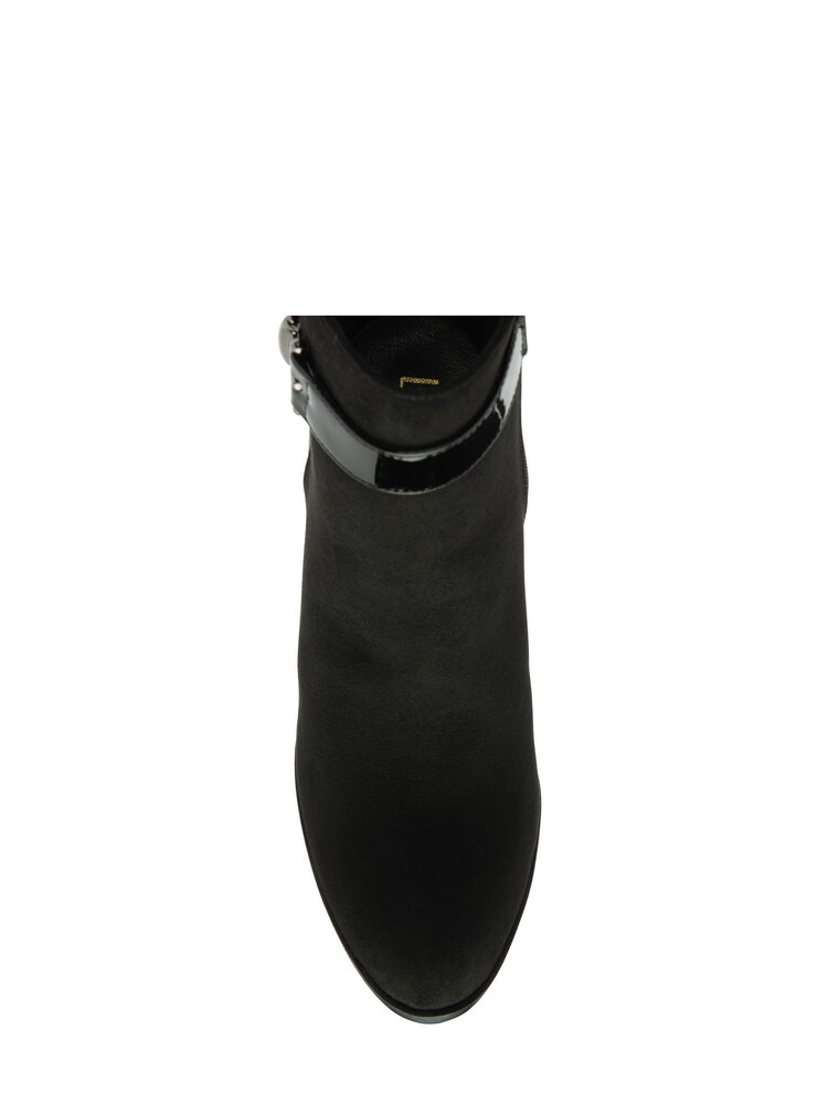 Lotus Dark Black Heeled Ankle Boots - Image 1 of 2