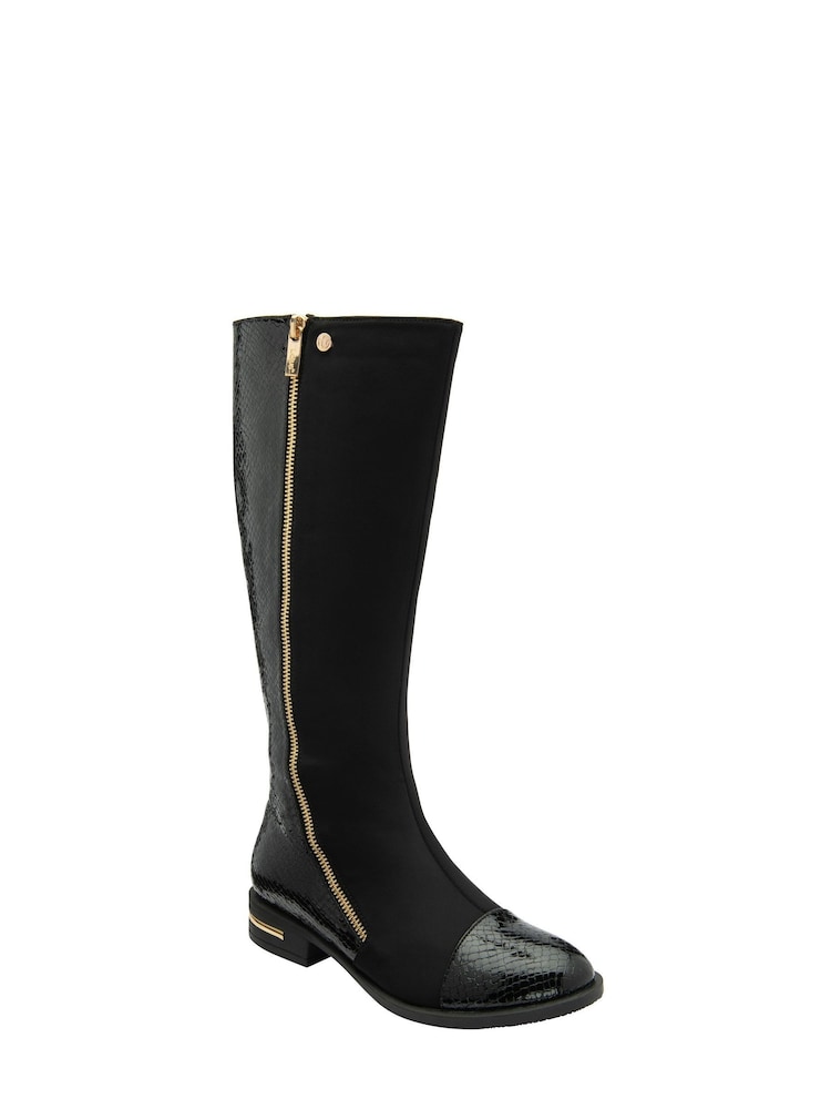 Lotus Black Knee High Boots - Image 1 of 4