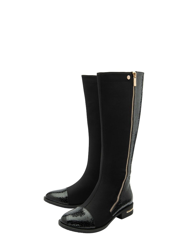 Lotus Black Knee High Boots - Image 2 of 4