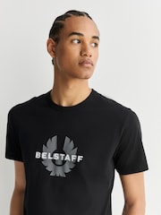 Қара - Belstaff беттік графикалық футболкасы - 7суретінің 5 суреті