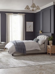 Brushed Marl Light Grey Hartford Upholstered Bed Frame - Image 1 of 6