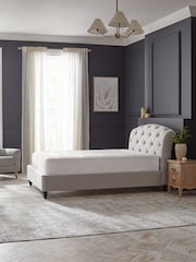 Brushed Marl Light Grey Hartford Upholstered Bed Frame - Image 2 of 6