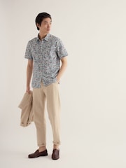 Seasalt Cornwall Blue Palores Short Sleeve Shirt - Image 1 of 5