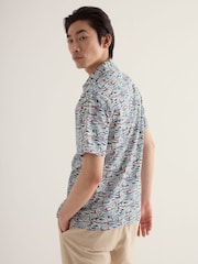 Seasalt Cornwall Blue Palores Short Sleeve Shirt - Image 3 of 5