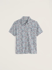 Seasalt Cornwall Blue Palores Short Sleeve Shirt - Image 4 of 5