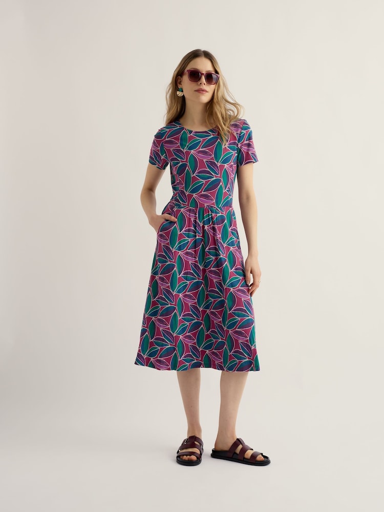 Seasalt Cornwall Pink Short Sleeve April Dress - Image 1 of 5 Seasalt Cornwall Pink Short Sleeve April Dress - Image 1 of 5