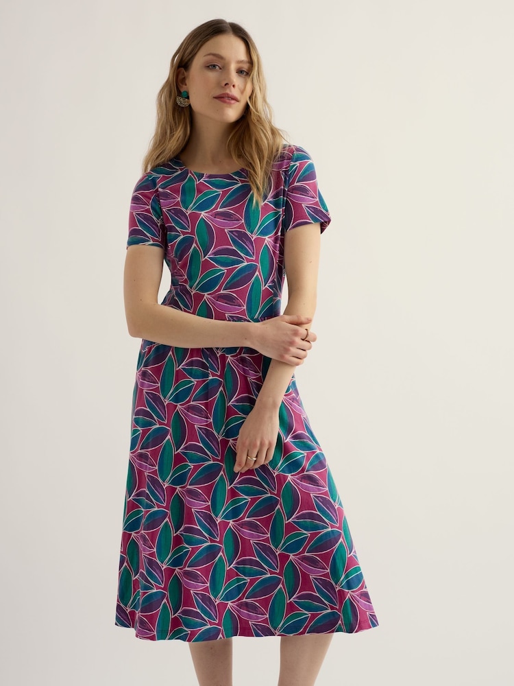 Seasalt Cornwall Pink Short Sleeve April Dress - Image 2 of 5 Seasalt Cornwall Pink Short Sleeve April Dress - Image 2 of 5