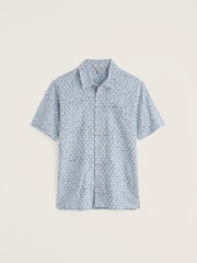 Seasalt Cornwall Blue Palores Short Sleeve Shirt - Image 4 of 5