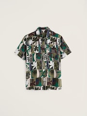 Seasalt Cornwall Green Blue Heron Short Sleeve Shirt - Image 4 of 5
