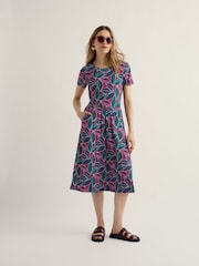 Seasalt Cornwall Pink Short Sleeve April Dress - Image 1 of 5