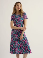 Seasalt Cornwall Pink Short Sleeve April Dress - Image 2 of 5