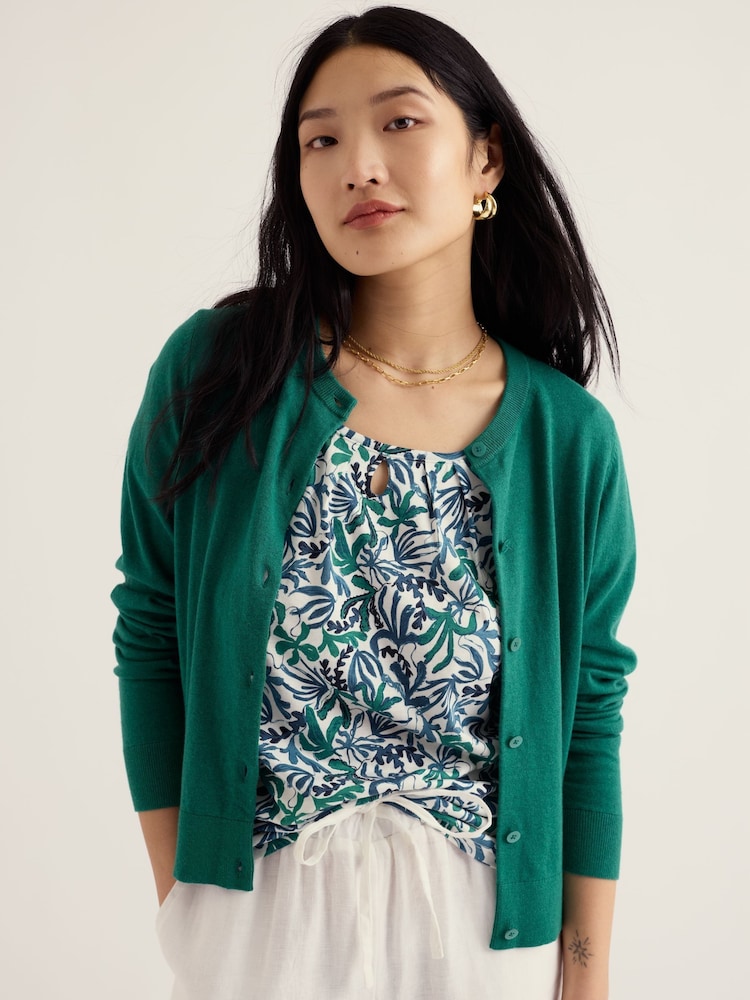 Seasalt Cornwall Green Dancing Light Cardigan - Image 2 of 5 Seasalt Cornwall Green Dancing Light Cardigan - Image 2 of 5
