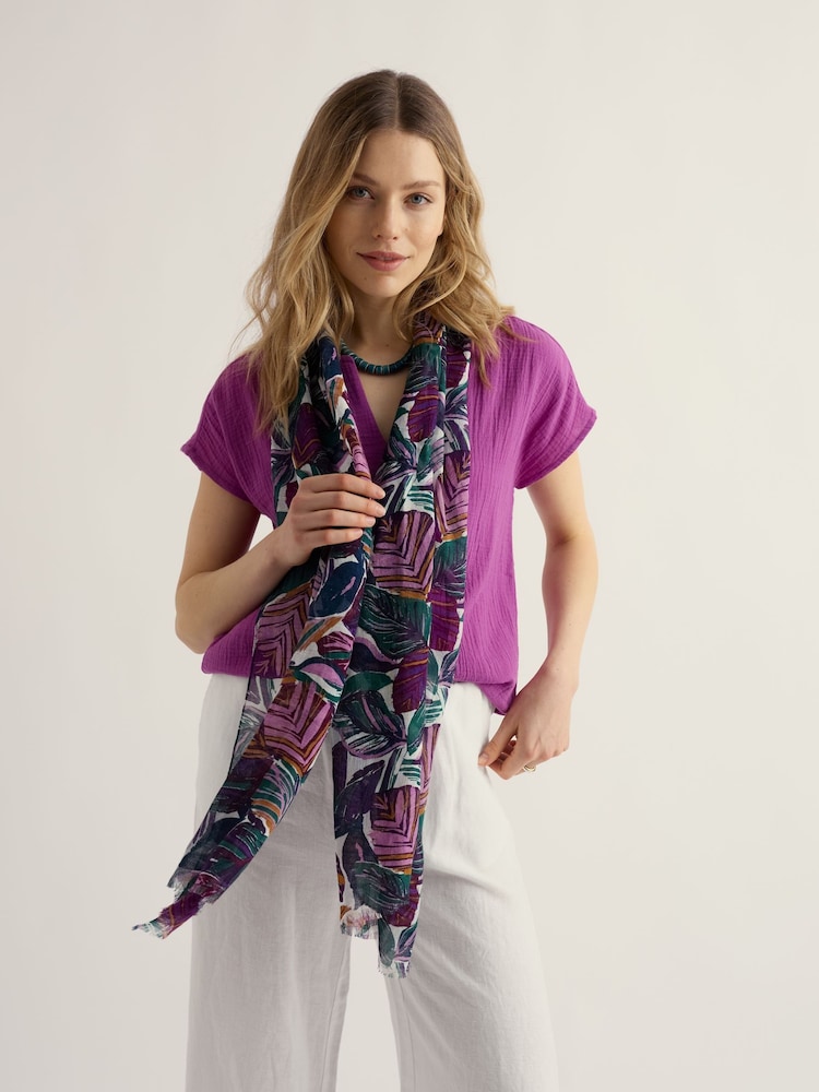 Seasalt Cornwall Purple Wilcove Scarf - Image 1 of 4 Seasalt Cornwall Purple Wilcove Scarf - Image 1 of 4