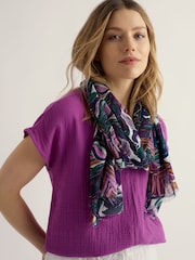 Seasalt Cornwall Purple Wilcove Scarf - Image 2 of 4