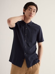 Seasalt Cornwall Blue Yestin Short Sleeve Shirt - Image 2 of 5