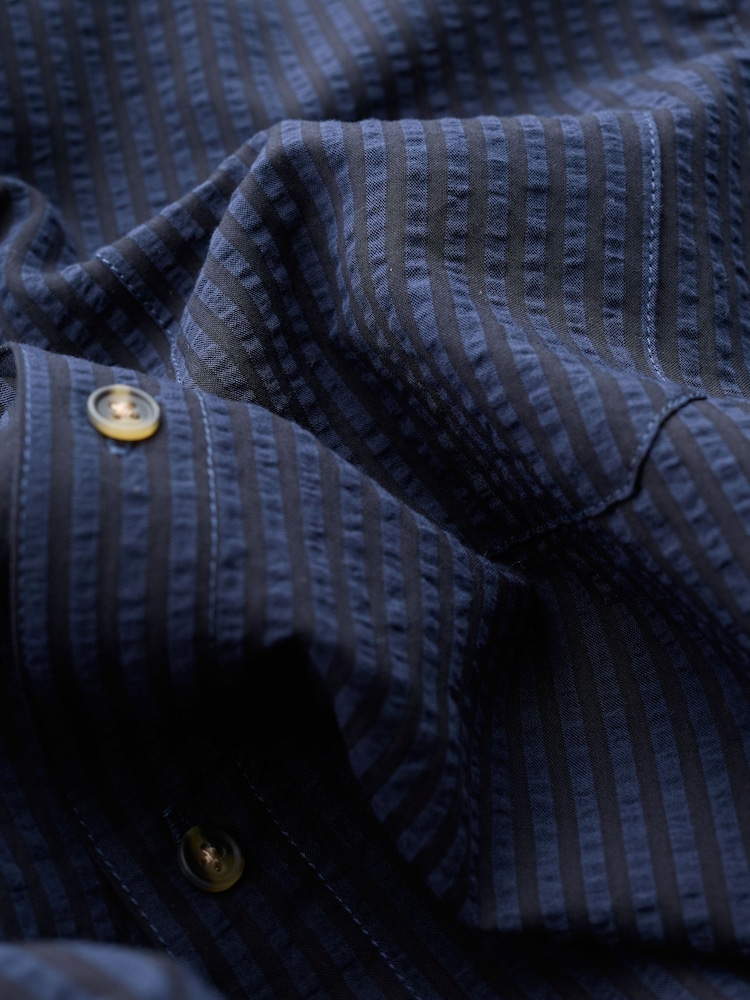 Seasalt Cornwall Blue Yestin Short Sleeve Shirt - Image 5 of 5