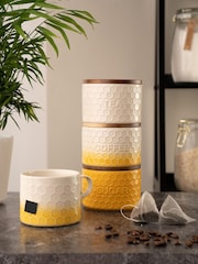 Kitchen Pantry Gold Set of 3 Stacking Storage Jars - Image 1 of 4