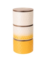 Kitchen Pantry Gold Set of 3 Stacking Storage Jars - Image 3 of 4