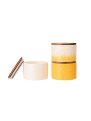Kitchen Pantry Gold Set of 3 Stacking Storage Jars - Image 4 of 4