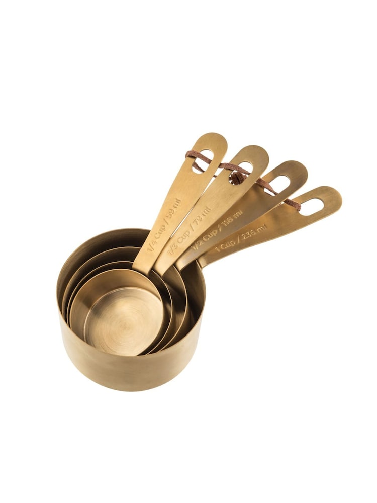 Kitchen Pantry Gold Brass Measuring Cups and Spoons - Image 4 of 4
