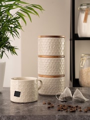 Kitchen Pantry Grey Kitchen Pantry Set of 3 Stacking Storage Jars - Image 1 of 4