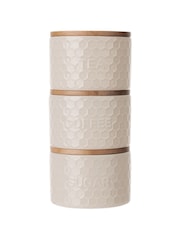 Kitchen Pantry Grey Kitchen Pantry Set of 3 Stacking Storage Jars - Image 2 of 4