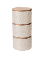Kitchen Pantry Grey Kitchen Pantry Set of 3 Stacking Storage Jars - Image 3 of 4