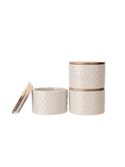 Kitchen Pantry Grey Kitchen Pantry Set of 3 Stacking Storage Jars - Image 4 of 4