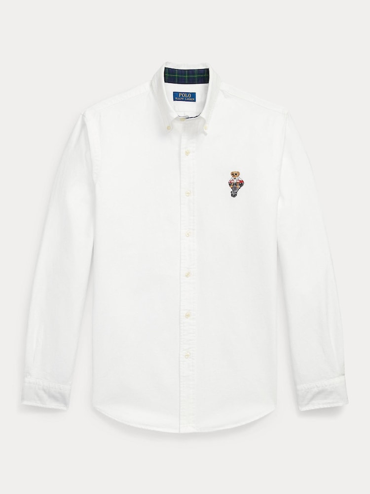 Polo Ralph Lauren White Seasonal Bear Oxford Shirt - Image 1 of 2