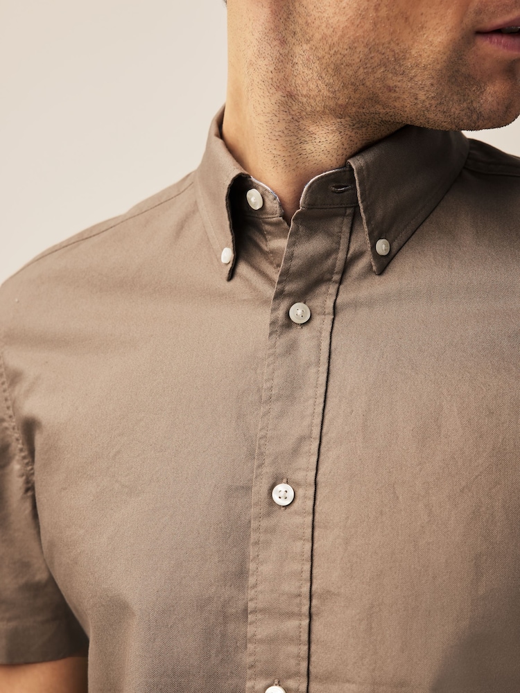 Chemise Oxford à Manches Courtes - D515 - Coton - Douce - Confortable