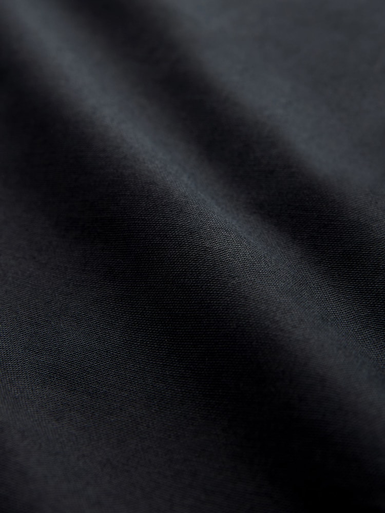 Black Slim Fit Stretch Oxford Long Sleeve Shirt - Image 9 of 9