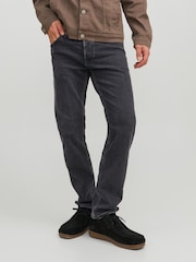 JACK & JONES Grey Mike Tapered Fit Jeans - Image 1 of 9