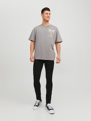 JACK & JONES Black Liam Skinny Fit Jeans - Image 3 of 9