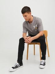 JACK & JONES Black Liam Skinny Fit Jeans - Image 5 of 9